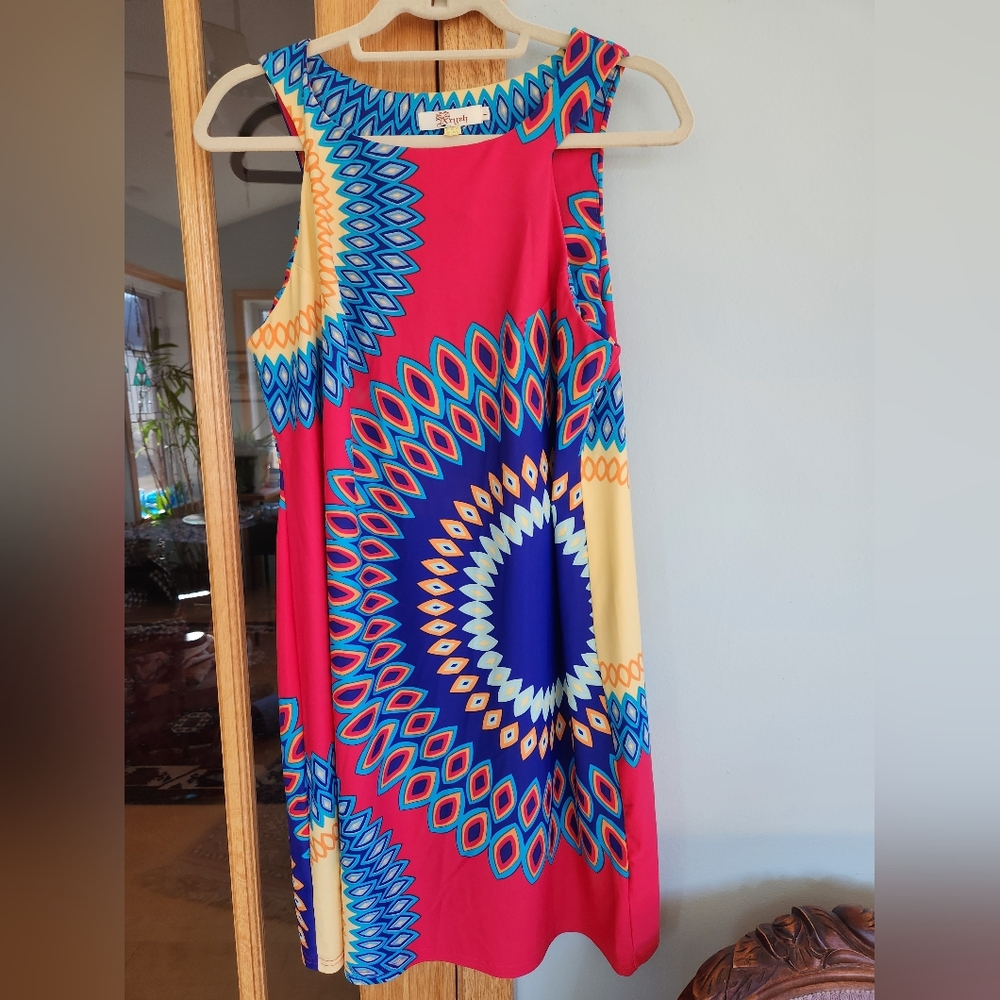 Multicolor Sleeveless Dress by Aryeh, Bold and Colorful